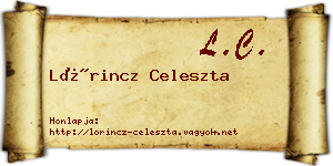 Lőrincz Celeszta névjegykártya